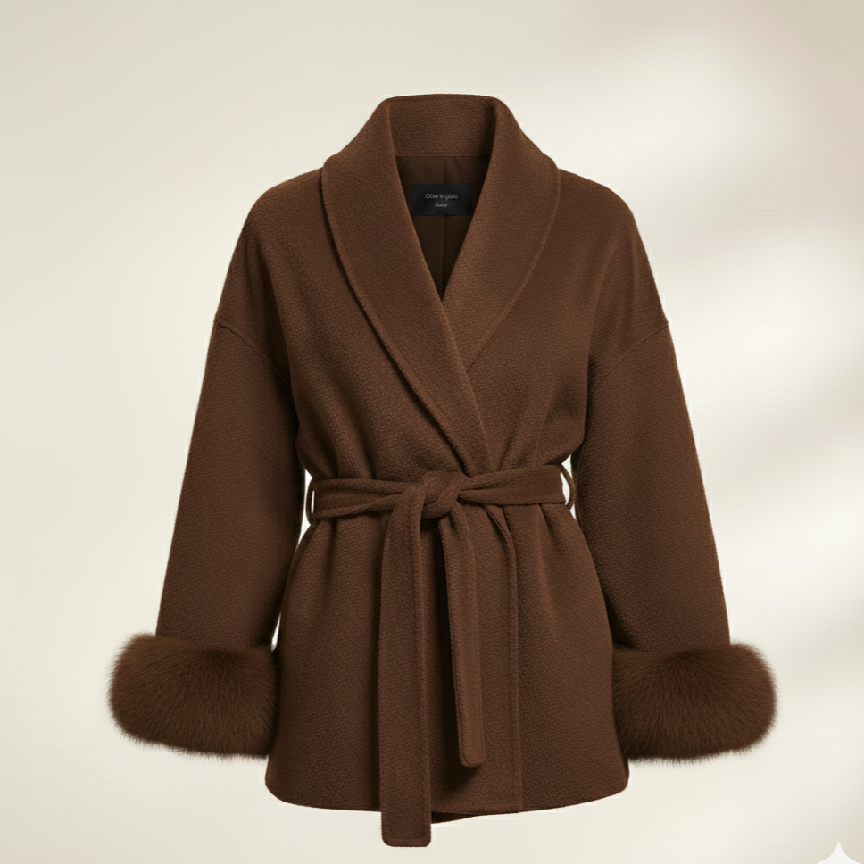 Wool Fox Fur Coat