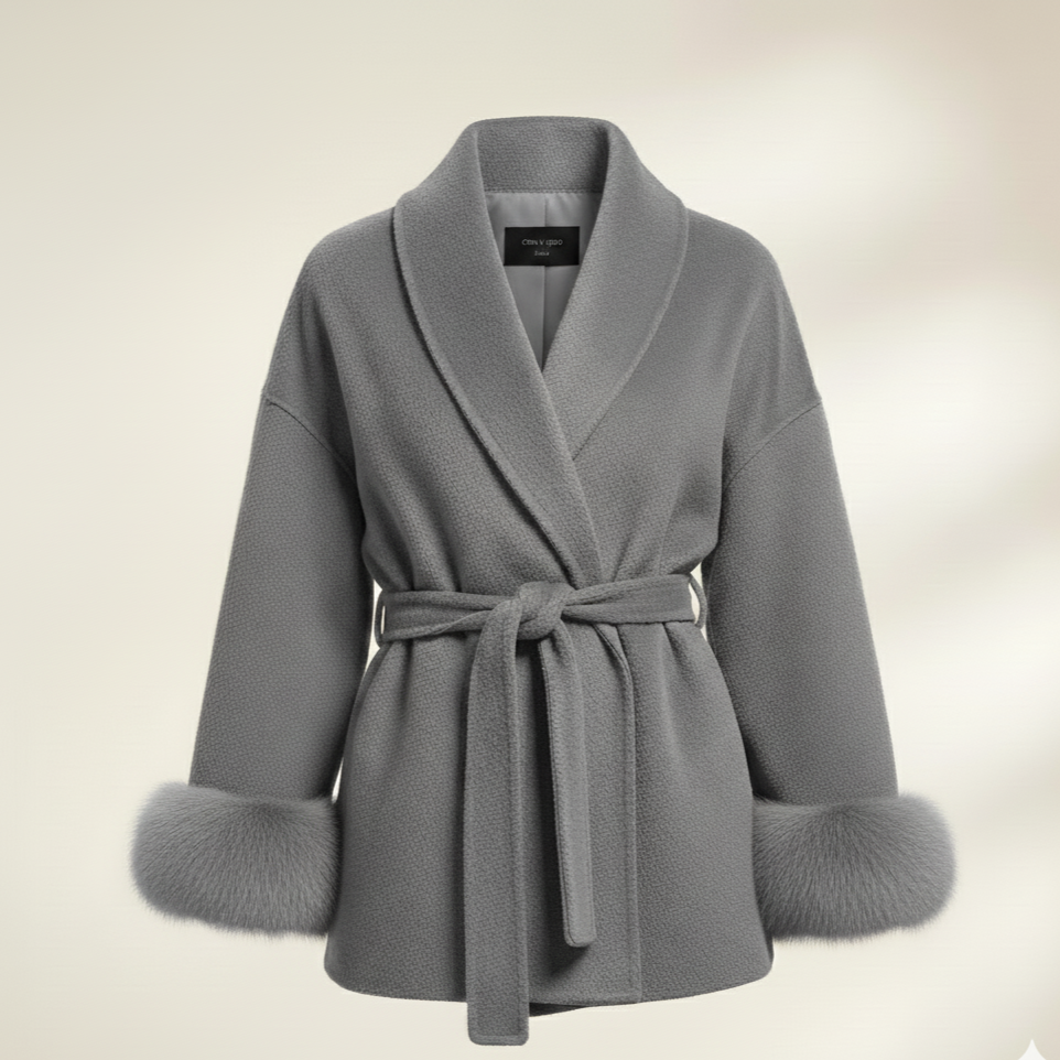 Wool Fox Fur Coat