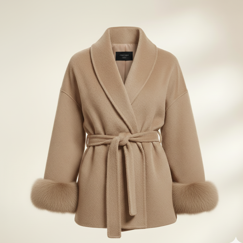 Wool Fox Fur Coat
