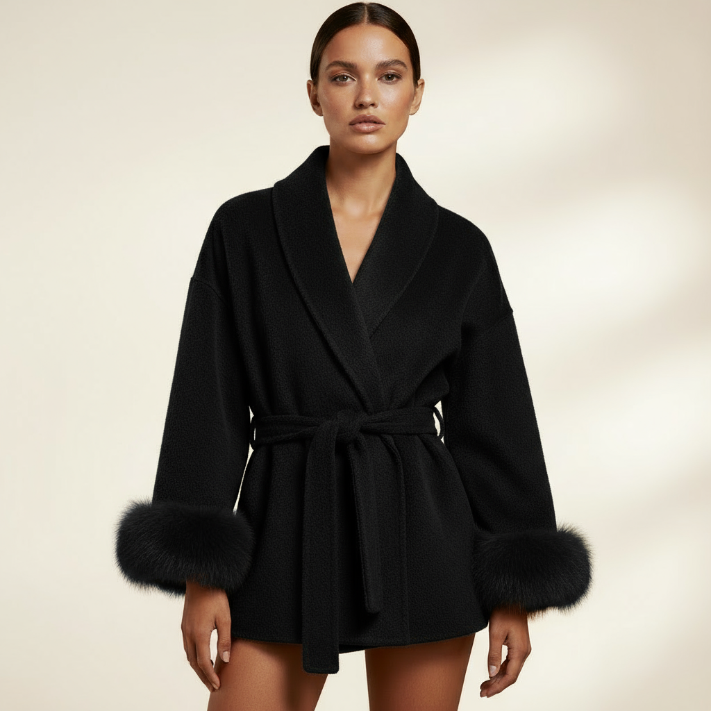Wool Fox Fur Coat