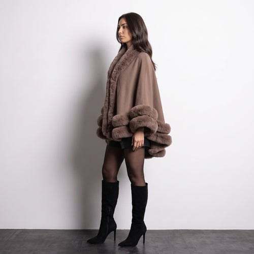 "Duchess" Faux Fur Cape